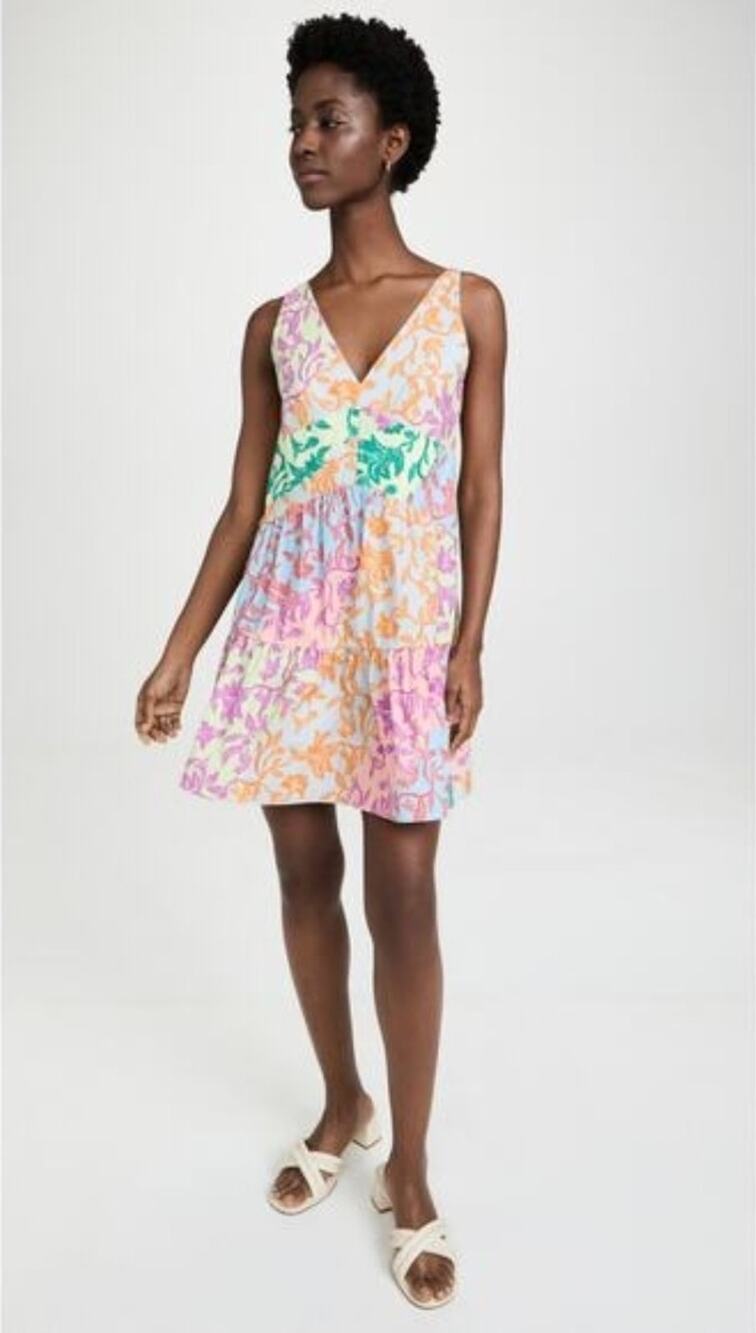 Derek Lam 10 Crosby Colette Dress Size 16 Multicolor Floral Sleeveless Short